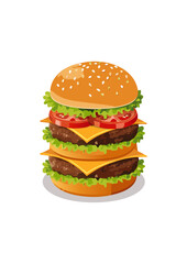 hamburger on a white background