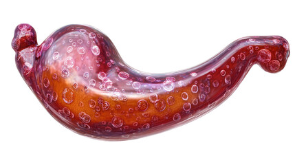 Fototapeta premium Artful Glass Sculpture: A captivating abstract glass sculpture with an organic, flowing form and a rich, layered color palette.