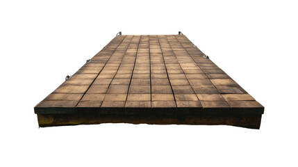 Wooden Dock Perspective: A sturdy wooden dock, constructed from square planks, stretches out into the unknown, inviting exploration and offering a sense of tranquility.