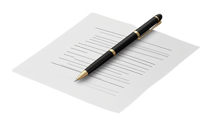 Contract of Precision: A sleek, polished pen poised delicately atop a crisp sheet of paper, evoking a sense of professionalism and attention to detail, suggesting agreement and official business.