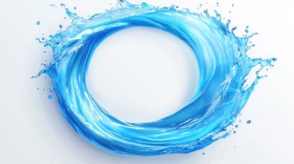 Fototapeta premium Dynamic 3D Vector Circular Water Splash Frame