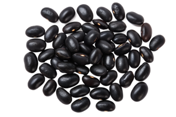 black beans on a white isolated on transparent background png