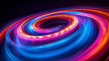 Abstract swirling lights, energy, motion, dark background, design