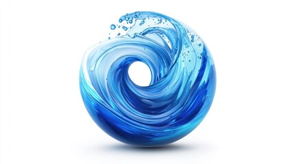 Hyper-Realistic Circular Water Wave Splash