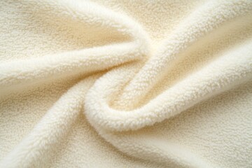 Soft cream-colored fleece fabric with textured surface and cozy appearance