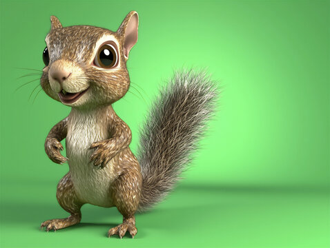  playful 3d squirrel character