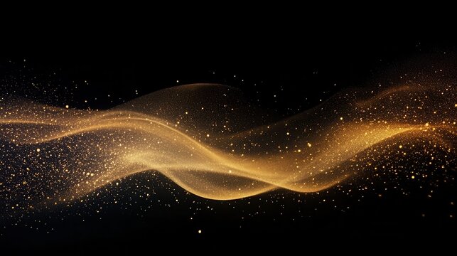 A long, curving line of gold sparkles in the dark