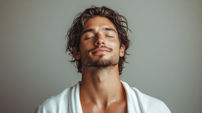 A man with a beard and a white shirt is smiling and looking at the camera