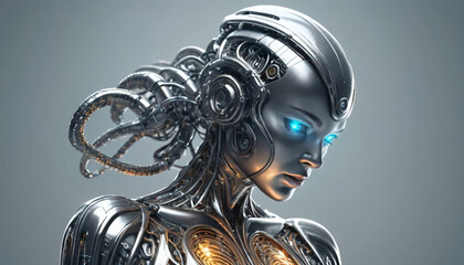 futuristic cyber woman