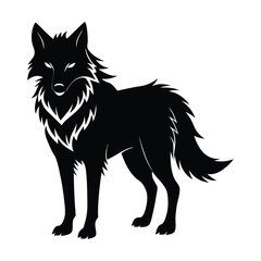 Obraz premium Wolf icon logo black silhouette vector illustration