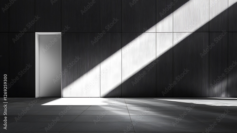 Canvas Prints Sunlit doorway, modern building, interior, shadows, architectural design, presentation