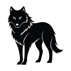 Obraz premium Wolf icon logo black silhouette vector illustration