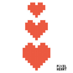 Fototapeta premium A Heart symbol. Vector Heart sign. Love symbol. Hearts. Pixel Heart. Pixel Art.