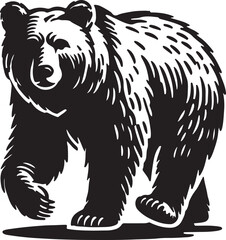 Bear animal vector silhouette , clip art, and symbol. Shilhouette of animal concept and simple design