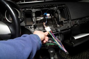 Car audio system. Installing the audio system on the car.