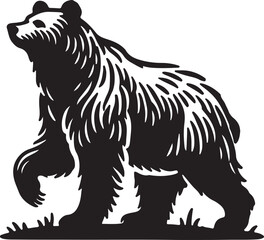 Bear animal vector silhouette , clip art, and symbol. Shilhouette of animal concept and simple design