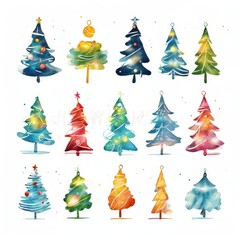 Obraz premium the AI Image Generator, Colorful Abstract Christmas Trees