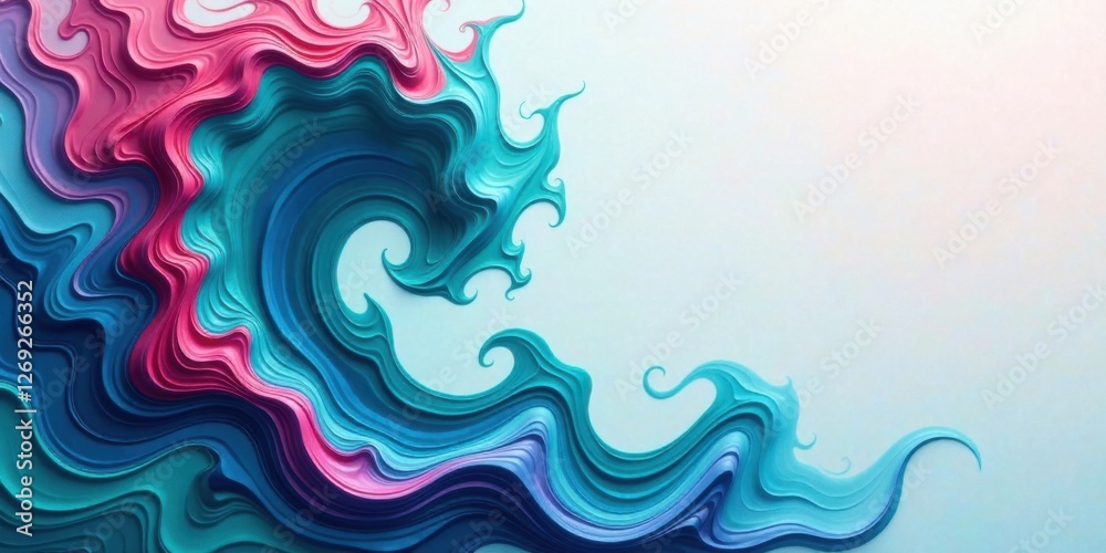 Aufkleber Abstract Colorful Swirling Wave Design with Pastel Hues and Layered Texture, Ideal for Backgrounds and Decorative Projects