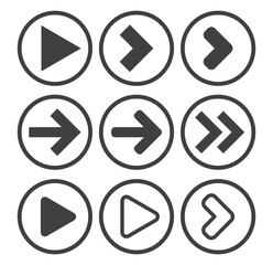 arrow next button icon set