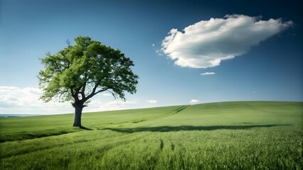 lonely tree on a field