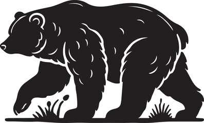 Bear animal vector silhouette , clip art, and symbol. Shilhouette of animal concept and simple design