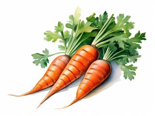 an AI Image Generator, Illustration of Four Vibrant Carrots