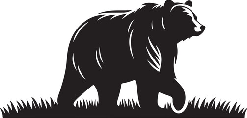Bear animal vector silhouette , clip art, and symbol. Shilhouette of animal concept and simple design