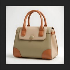 Hyper-Realistic 3D Handbag with Minimalist Design and Earthy Color Palette