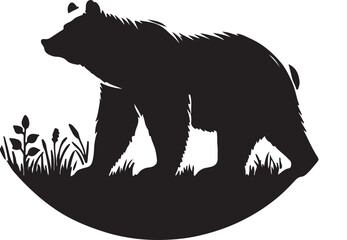 Bear animal vector silhouette , clip art, and symbol. Shilhouette of animal concept and simple design