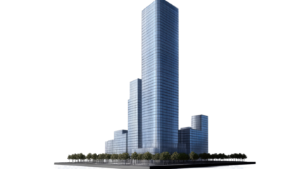 Skyline Marvel: A majestic skyscraper pierces the sky, a symbol of progress, innovation, and modern urban development. The elegant architecture, with sleek lines and reflective glass.