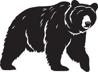 Bear animal vector silhouette , clip art, and symbol. Shilhouette of animal concept and simple design