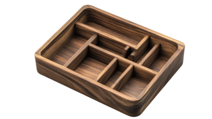 Wooden Organizer: An elegant, finely crafted wooden organizer. featuring multiple compartments for efficient storage and organization.