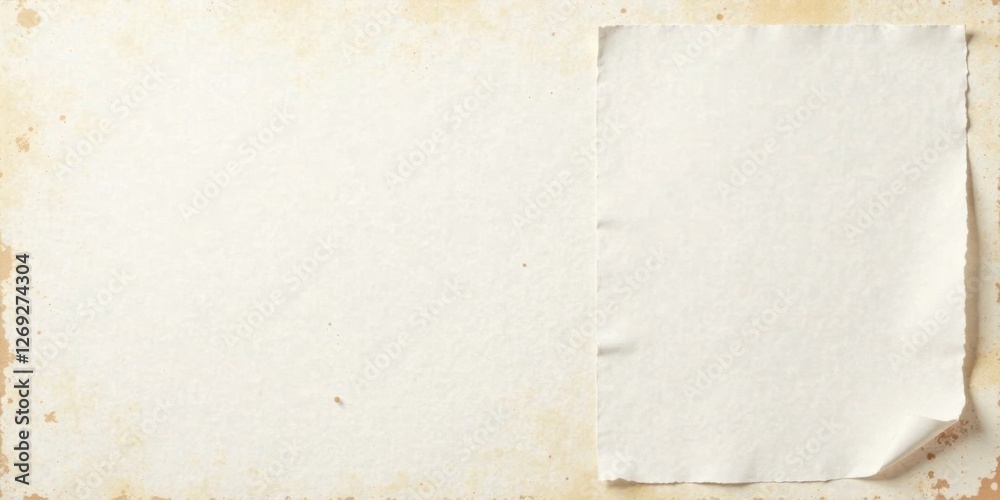 Poster aged paper backdrop featuring a blank sheet, perfect for adding text or images for a vintage aesthet