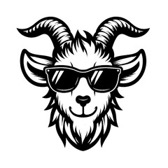 Obraz premium vector image of a goat, goat head mascot, goat, cool, style, vector, illustration, head goat