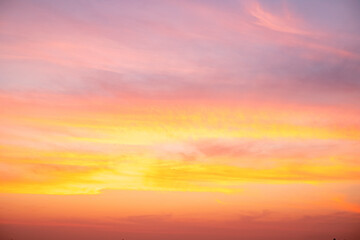 Beautiful , luxury soft gradient orange gold clouds and sunlight on the blue sky perfect for the...