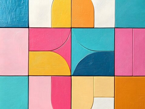 Colorful Geometric Abstract Tile Design