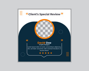 Client testimonial vector design template.