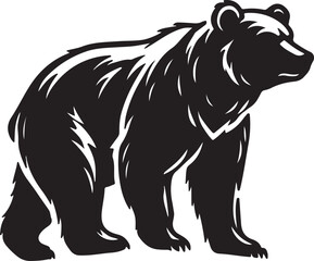 Bear animal vector silhouette , clip art, and symbol. Shilhouette of animal concept and simple design