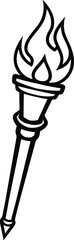 Torch liner art on white background