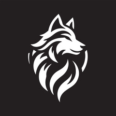 Wolf icon logo black silhouette vector illustration