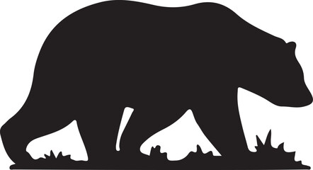 Bear animal vector silhouette , clip art, and symbol. Shilhouette of animal concept and simple design