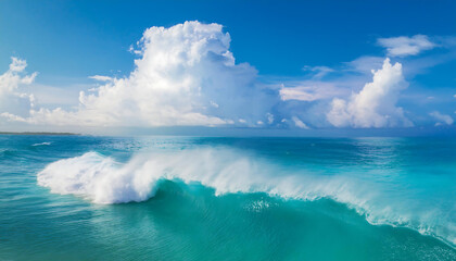 Fototapeta premium ocean waves and blue sky