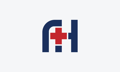 Fototapeta premium AH medical monogram logo design