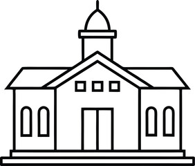 Building liner art on white background