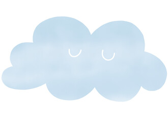 blue cloud on white background
