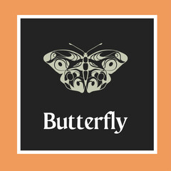 black and white butterfly