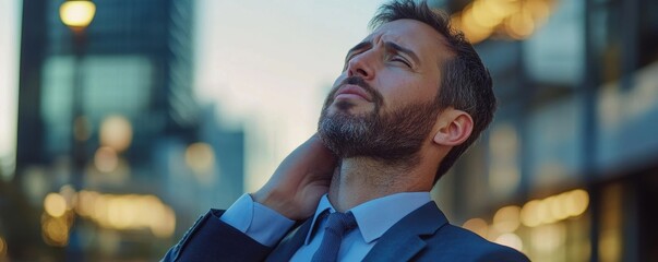 Businessman Suffering From Neck Pain, 