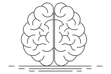 Human brain Continuous single line art of drawing icon and outline vector illustration design
