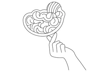 Human brain Continuous single line art of drawing icon and outline vector illustration design
