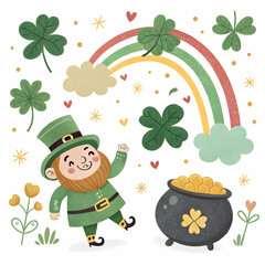 St. Patrick's Day celebration festive design on a white background